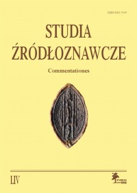 Studia Źródłoznawcze, tom 54