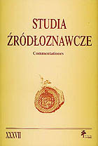 Studia Źródłoznawcze, tom 37