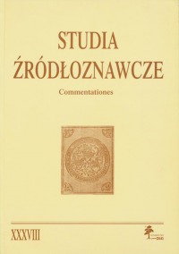 Studia Źródłoznawcze, tom 38